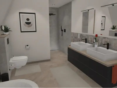 Schmaler Grundriss mit Dachschräge