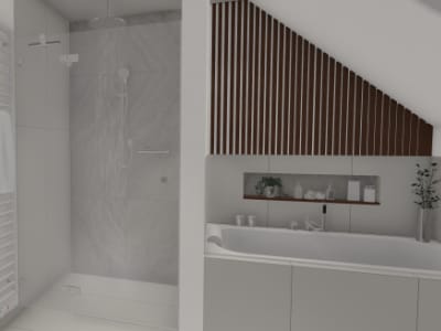 Badewanne unter der Dachschräge