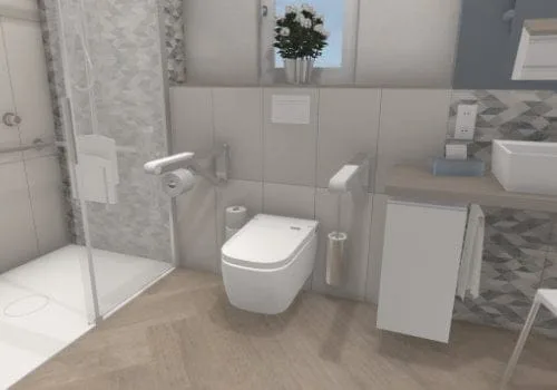Komfortzone Toilette – Barrierefreies WC mit stilvollen Griffen und durchdachtem Grundriss
