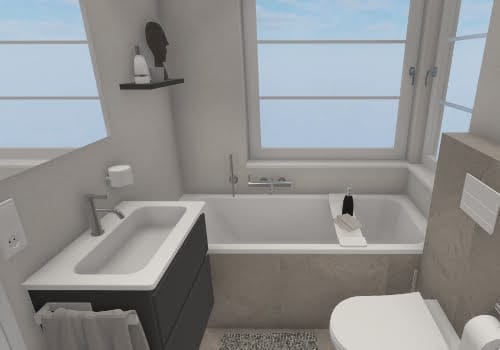 Gemütliche Badewanne für kleines Badezimmer