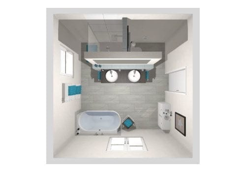 Das moderne Bad mit T-Lösung | 16 m²