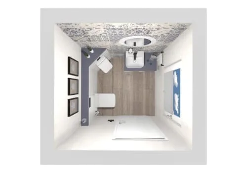 Trendfarbe Violett für dein Gästebad | 3 qm