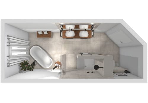 Das helle Schlauchbad mit freistehender Badewanne | 19 qm