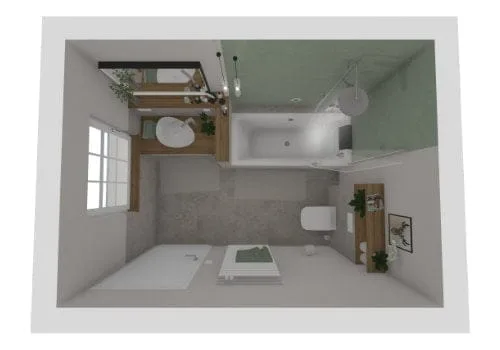 Kleines Duschbad mit Dusch Badewanne | 7 qm