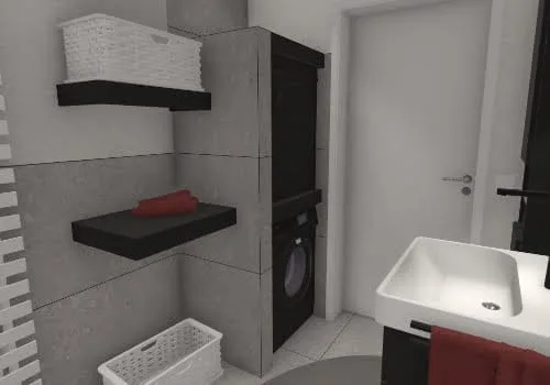 Platz für Waschmaschine und Trockner