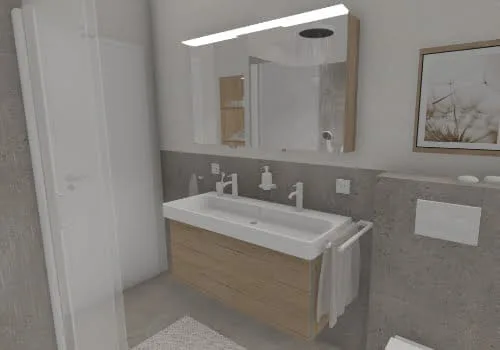 Praktischer Doppelwaschtisch für die ganze Familie