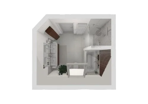 Wenig Raum, viel Charme: Modernes Badezimmer mit Dachschräge | 10 qm