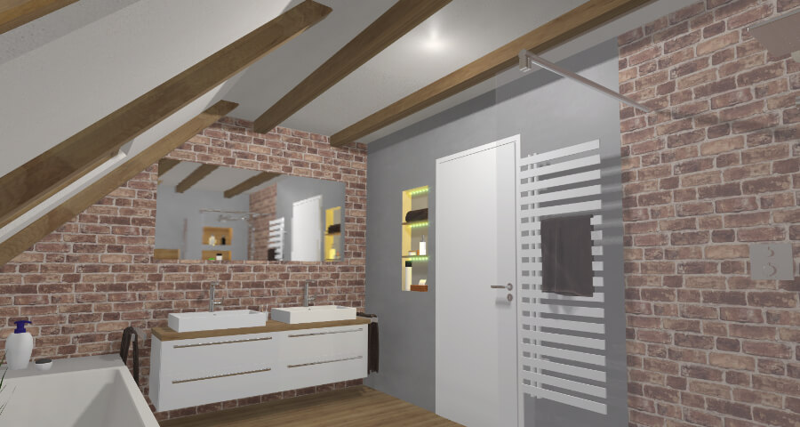 Das Fachwerk-Badezimmer – 13qm