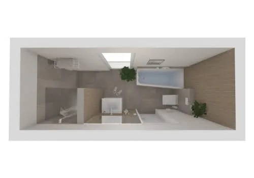 Kompaktes Badezimmer im Japandi-Stil | 6 m²