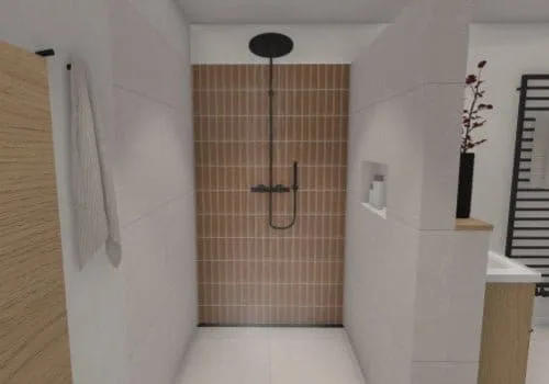 Gemauerte Dusche modern: Walk-In Dusche ohne Glas