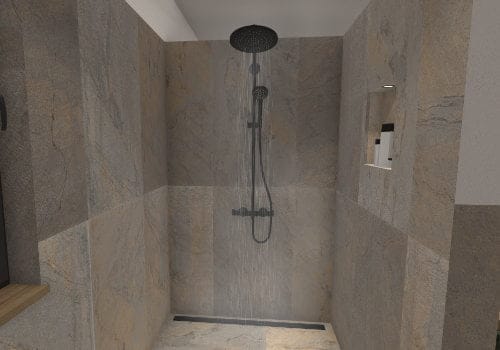 Die Dusche: Wellness pur mit Regendusche und T-Wand